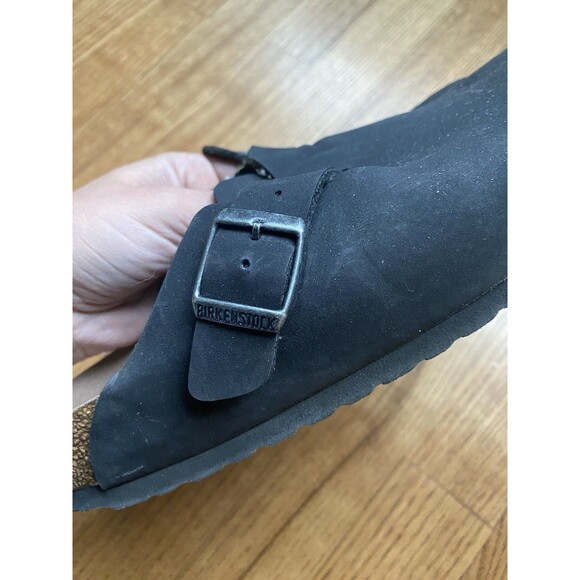 Birkenstock Black Boston Suede Clog Size 39 L 8-8.5 Zinfandel EUC Birki Sandal - Picture 4 of 7